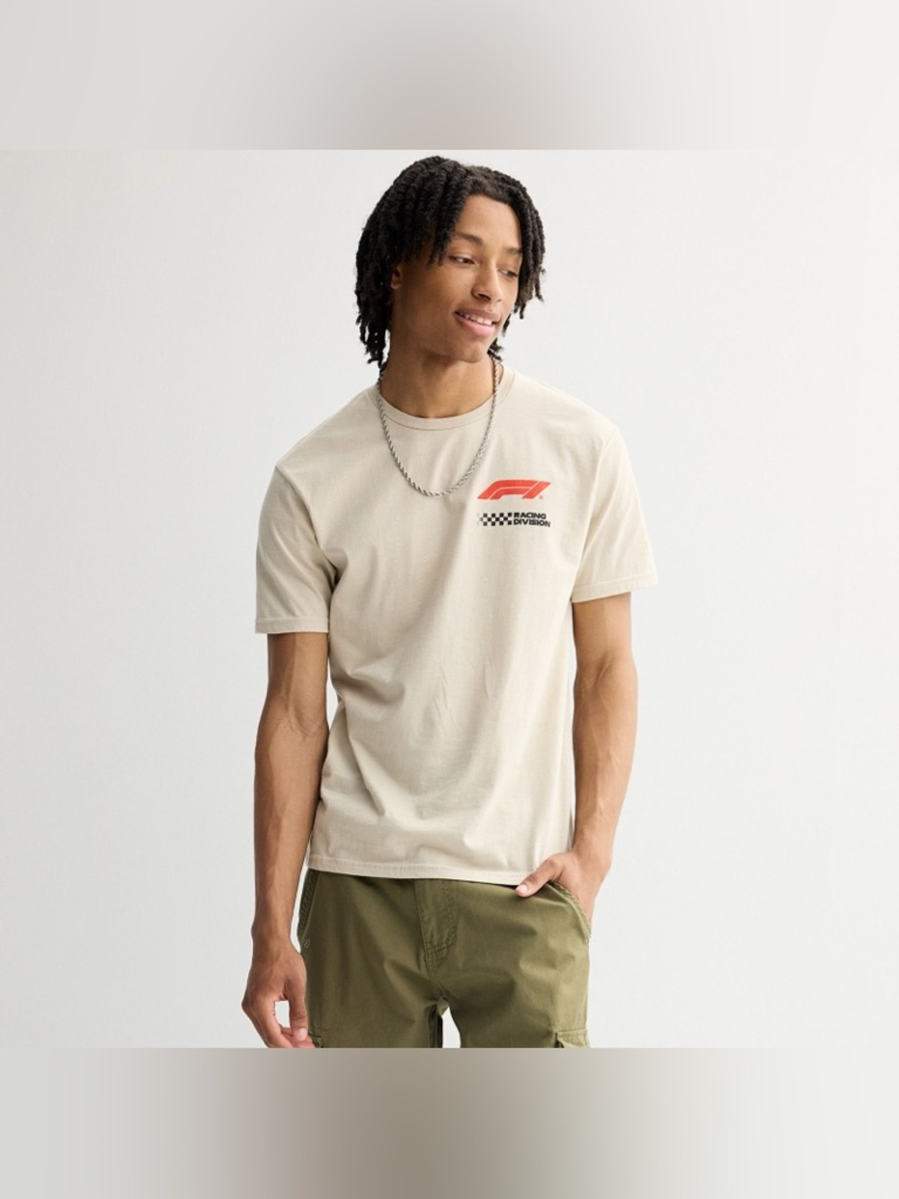 NWT Formula 1 Racing Division Relaxed Graphic Tee Cream Size Unisex XL - Picture 2 of 5
